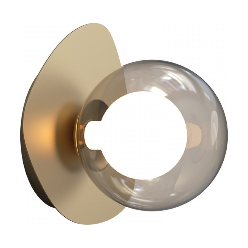 WALL LIGHT 1xG9 LED MAX 4W GOLD MATT - SMOKED GLASS