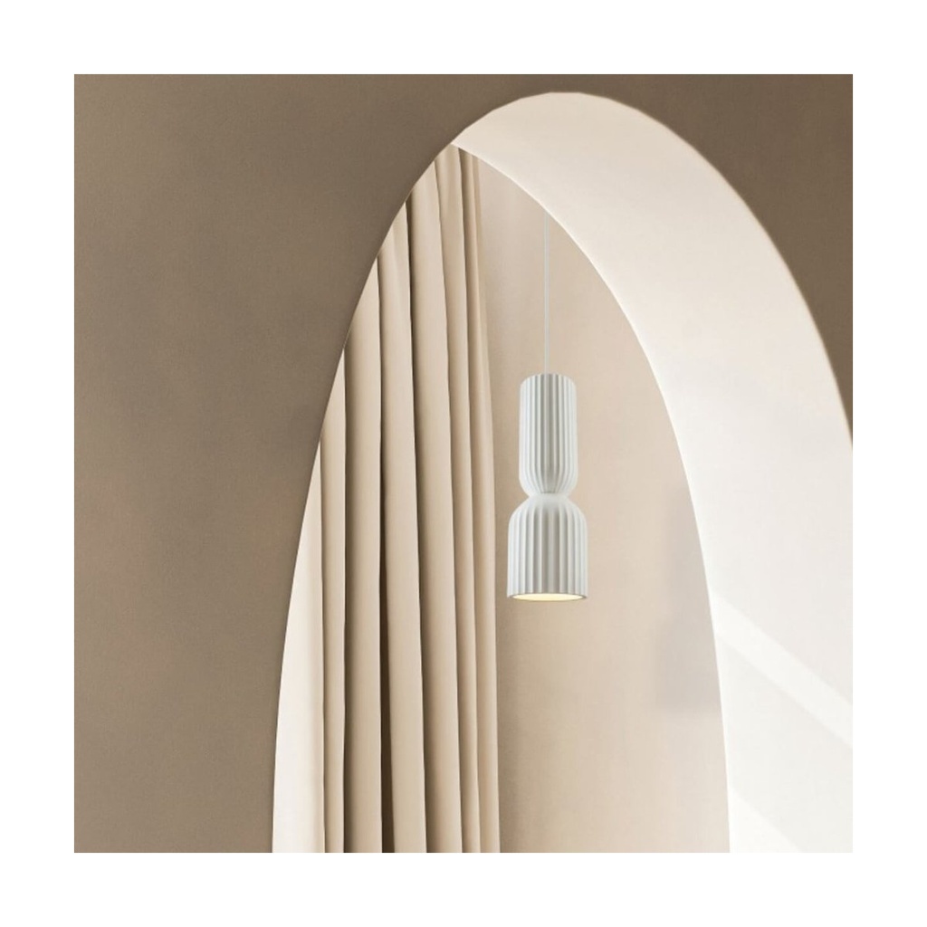 PENDANT LIGHT 1xE27 LED MAX 11W WHITE - CLAY - METAL