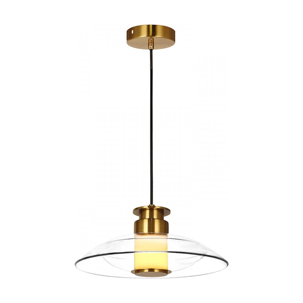 PENDANT LED LIGHT 10W 3000K BRUSHED BRASS - CLEAR GLASS
