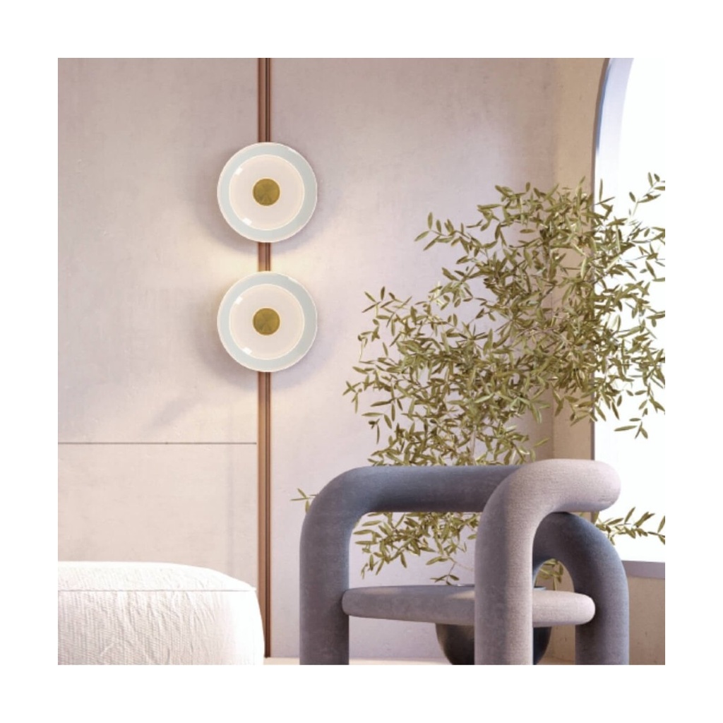 WALL LED LIGHT 10W 3000K BRUSHED BRASS - CLEAR GLASS