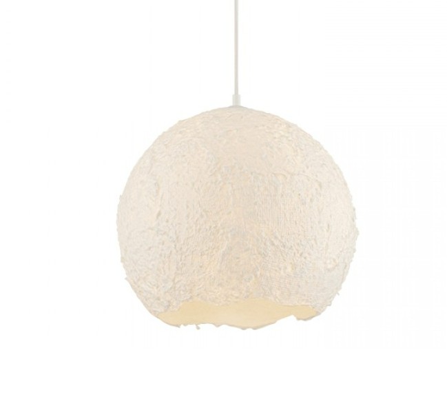 PENDANT LIGHT 1xE27 MAX 15W METAL - PAPER PULP - PLASTIC GLOBE  WHITE