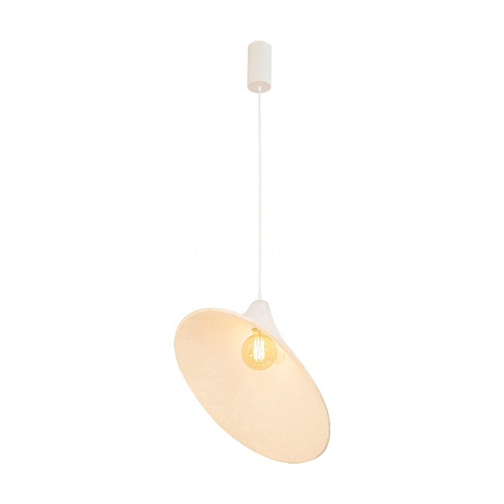 PENDANT LIGHT 1xE27 MAX 15W MULBERRY SILK - METAL WHITE 