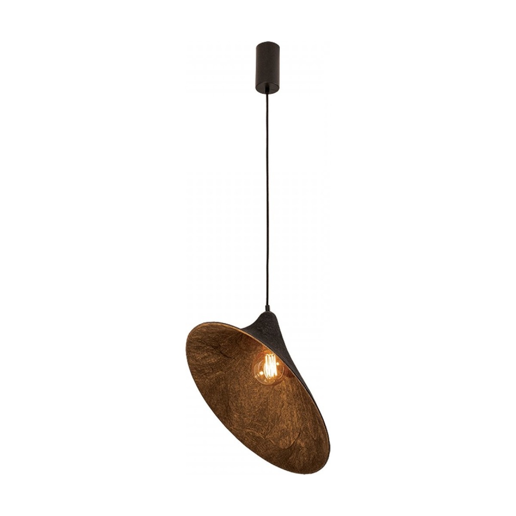 PENDANT LIGHT 1xE27 MAX 15W MULBERRY SILK - METAL BLACK