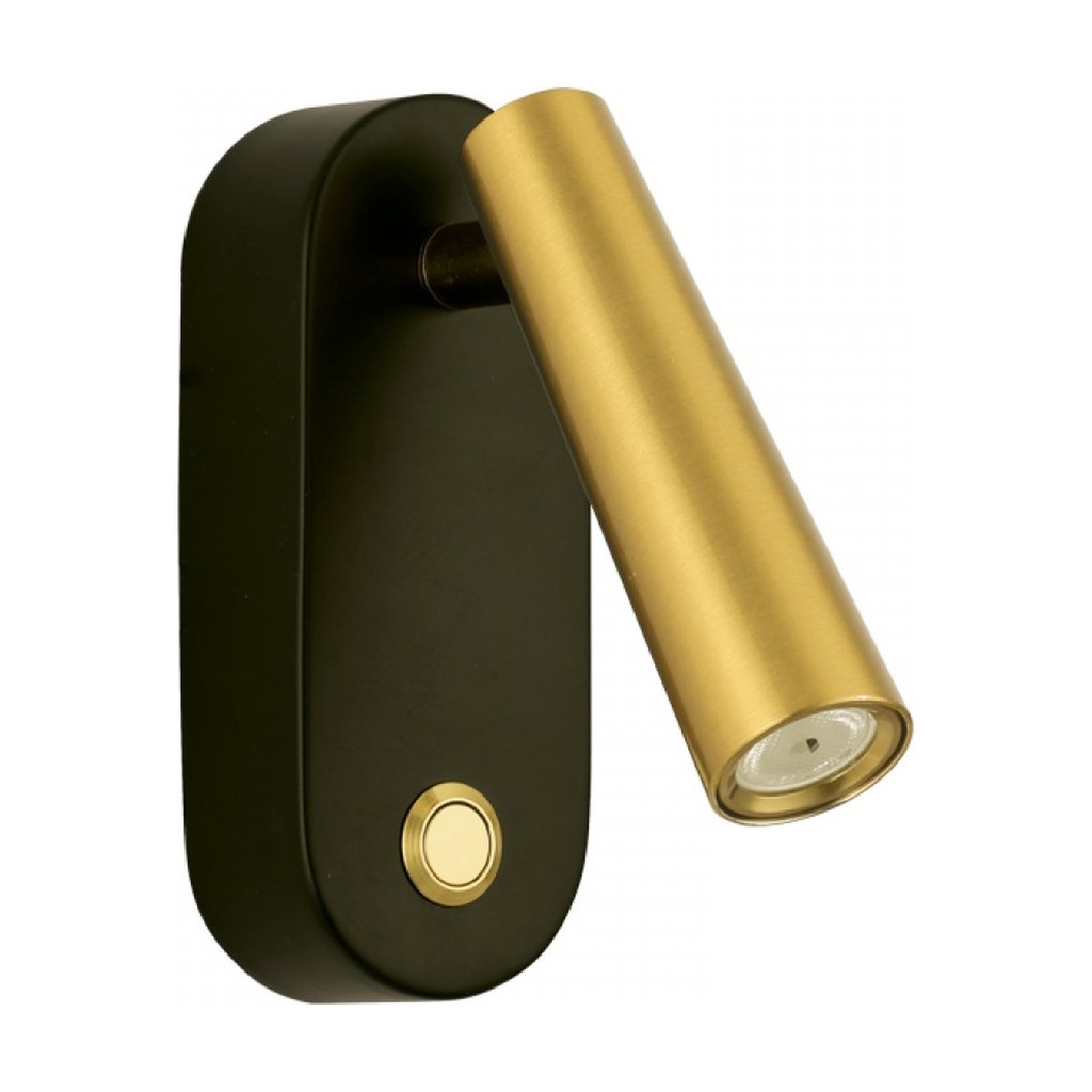 WALL LED READING LIGHT 3W 3000K BLACK MATT - GOLD 