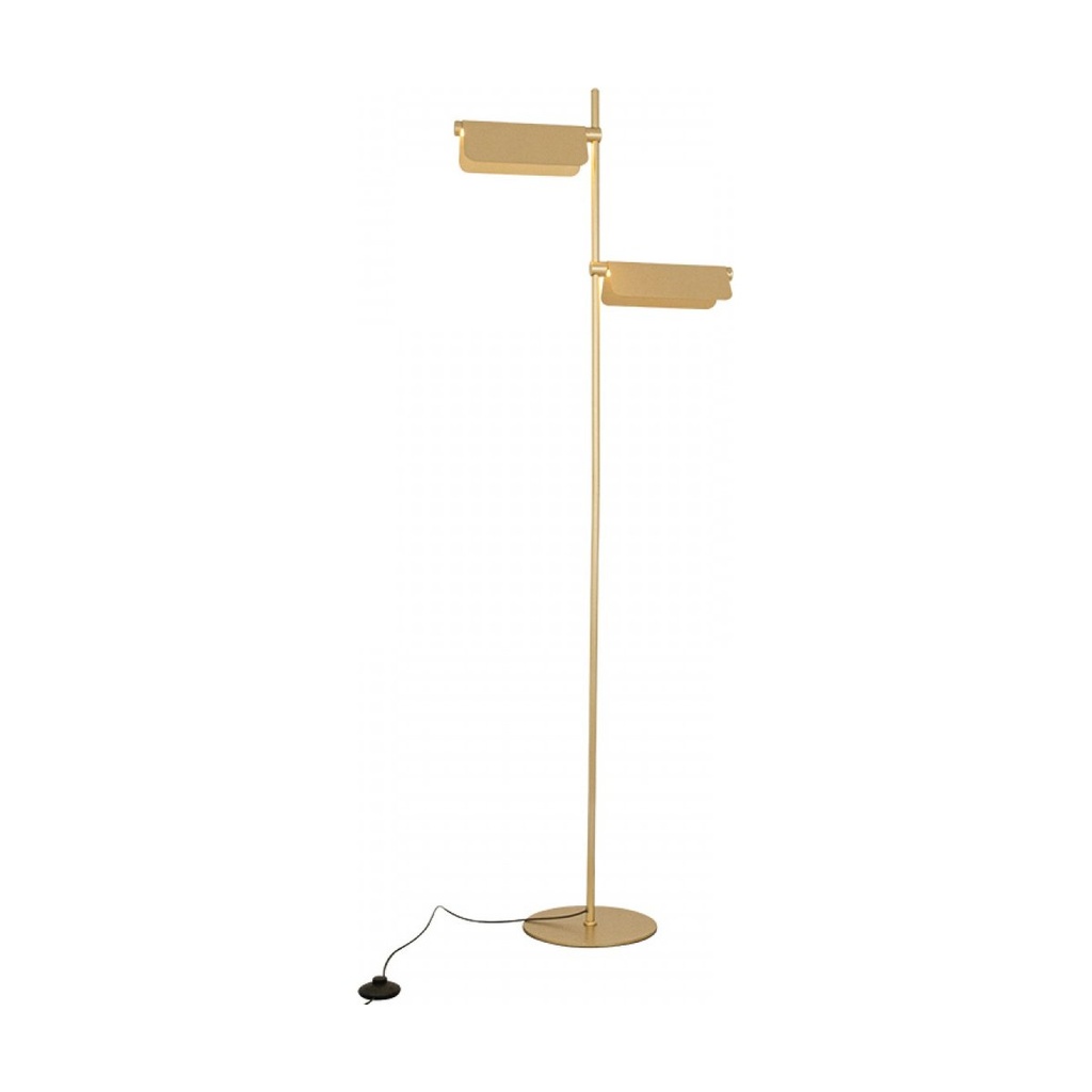 FLOOR LED LIGHT 12W 3000K BRUSHED GOLD MOVABLE LIGHT DEFLECTORS 