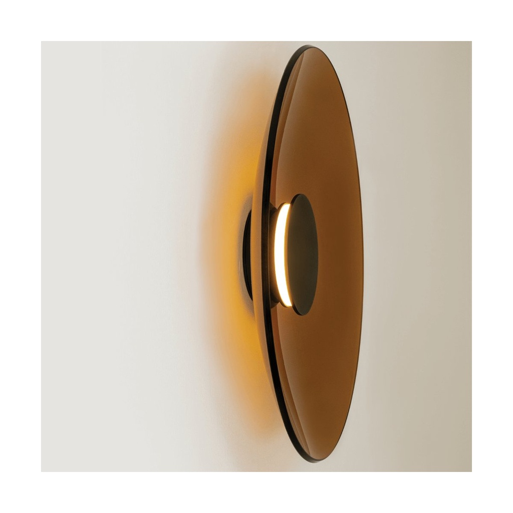 WALL LED LIGHT 22W 2700K-3000K TRIAC BLACK MATT - TAWNY GLASS