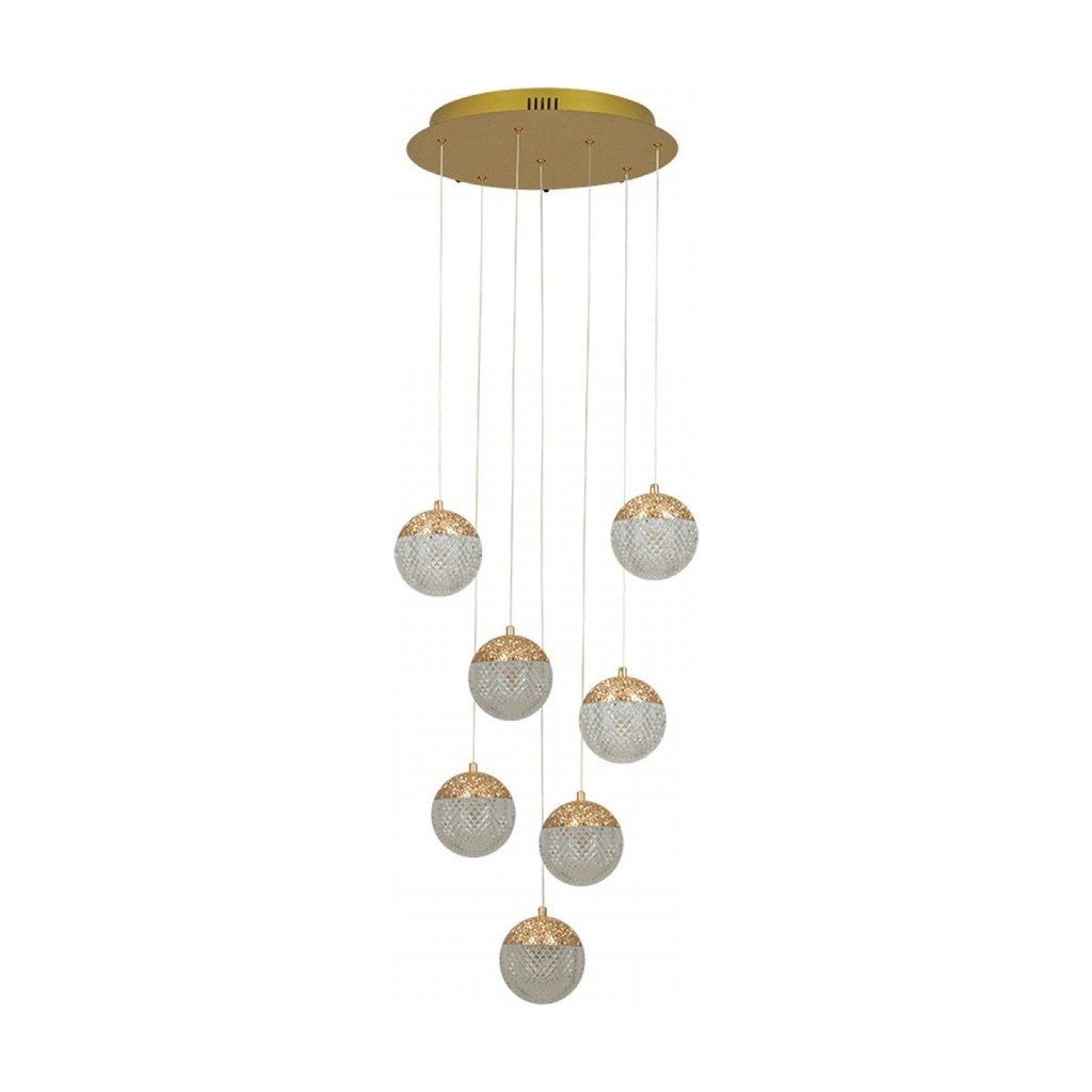 PENDANT LED LIGHT 52W 3000K TRIAC GOLD ALUMINIUM - ACRYLIC 
