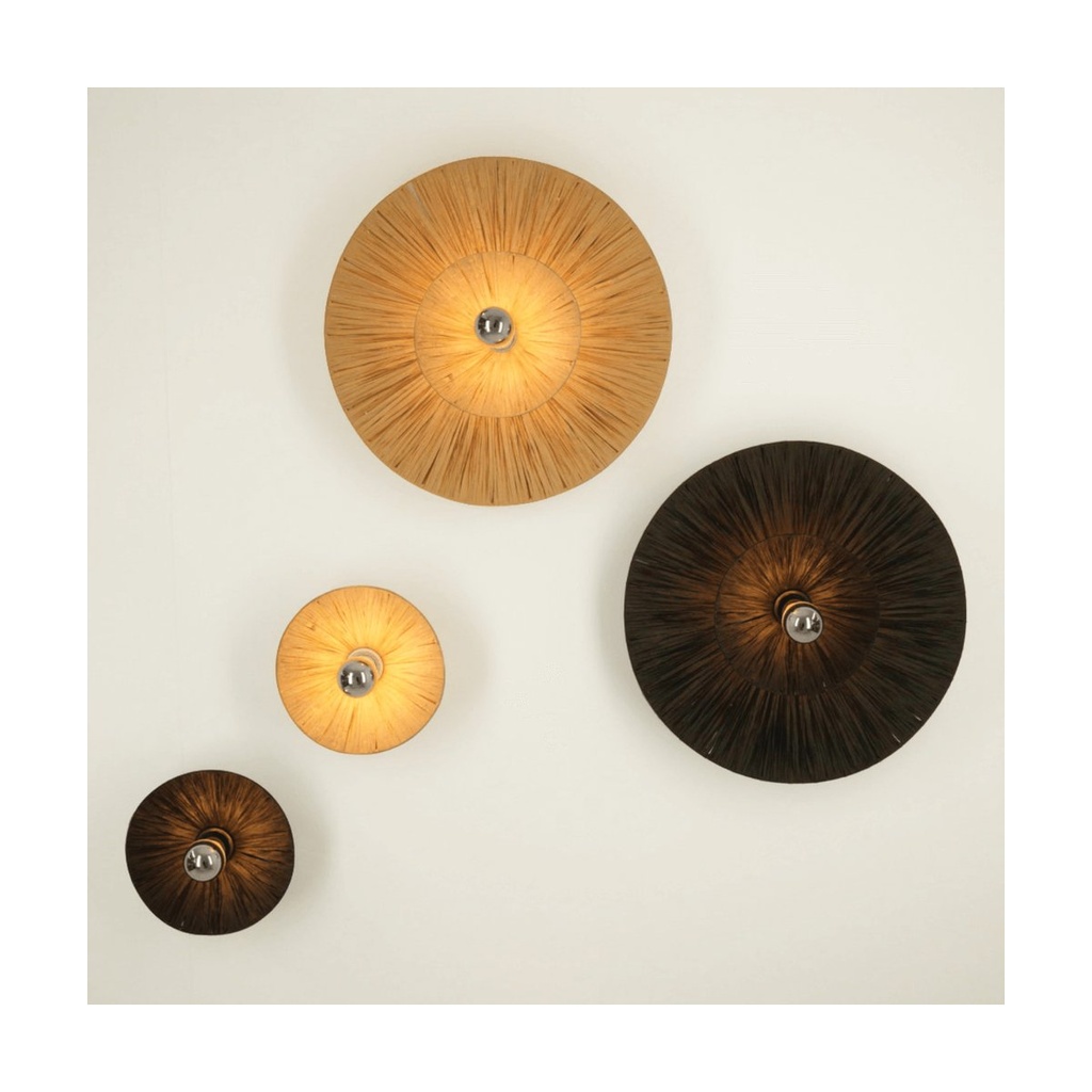 WALL LIGHT 1xE27 MAX 20W METAL - NATURAL RATTAN