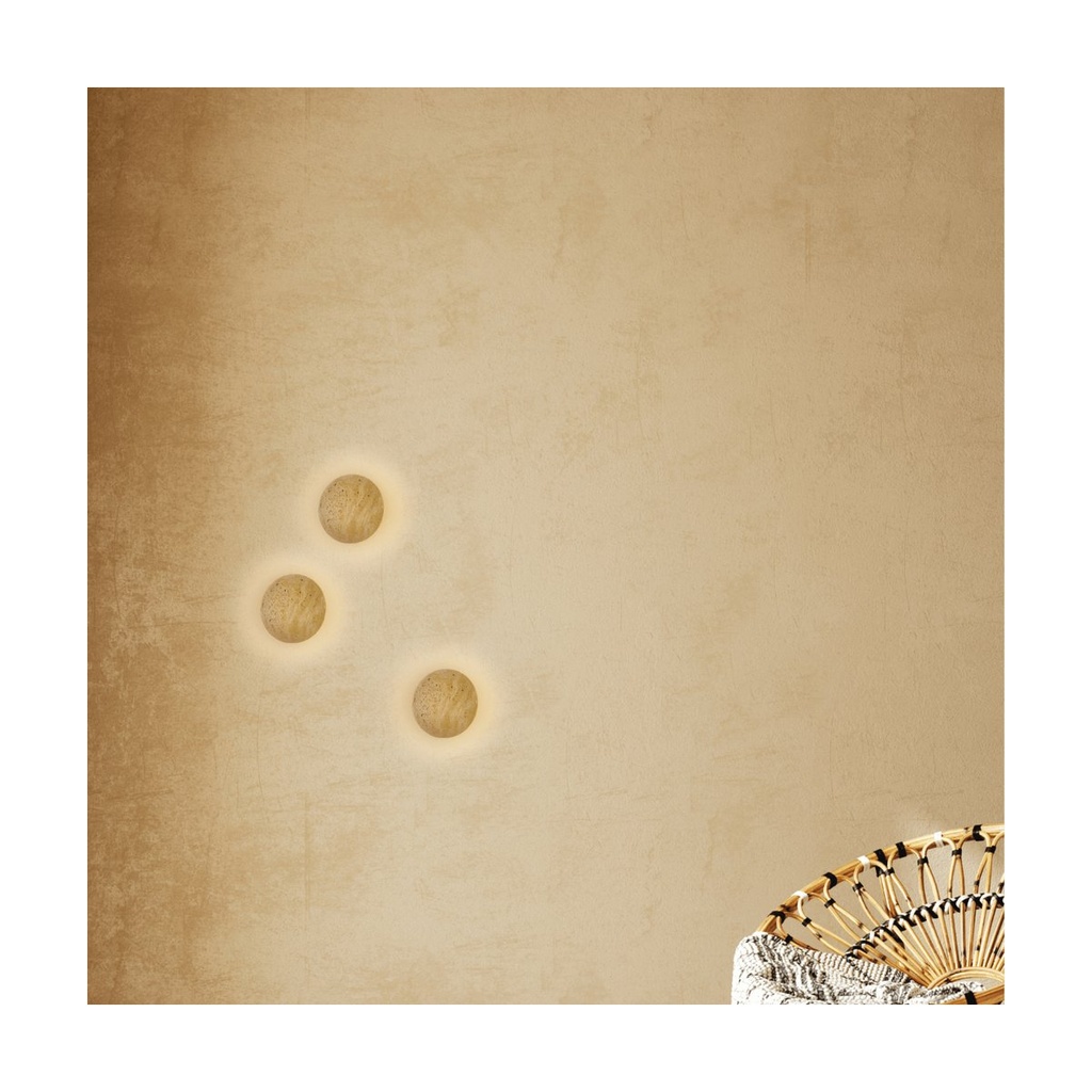 WALL LED LIGHT 6W 3000K NATURAL STONE - WHITE MATT METAL