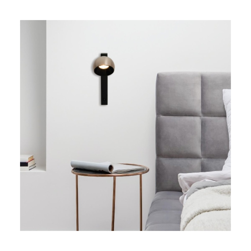 WALL LED LIGHT 13W SANDY BLACK BASE - CHAMPAGNE SHADE