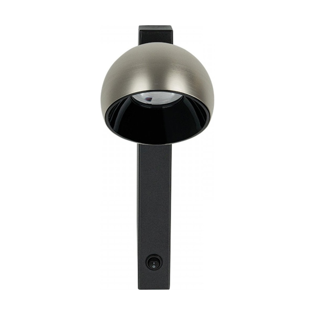 WALL LED LIGHT 13W SANDY BLACK BASE - BRUSHED NICKEL SHADE