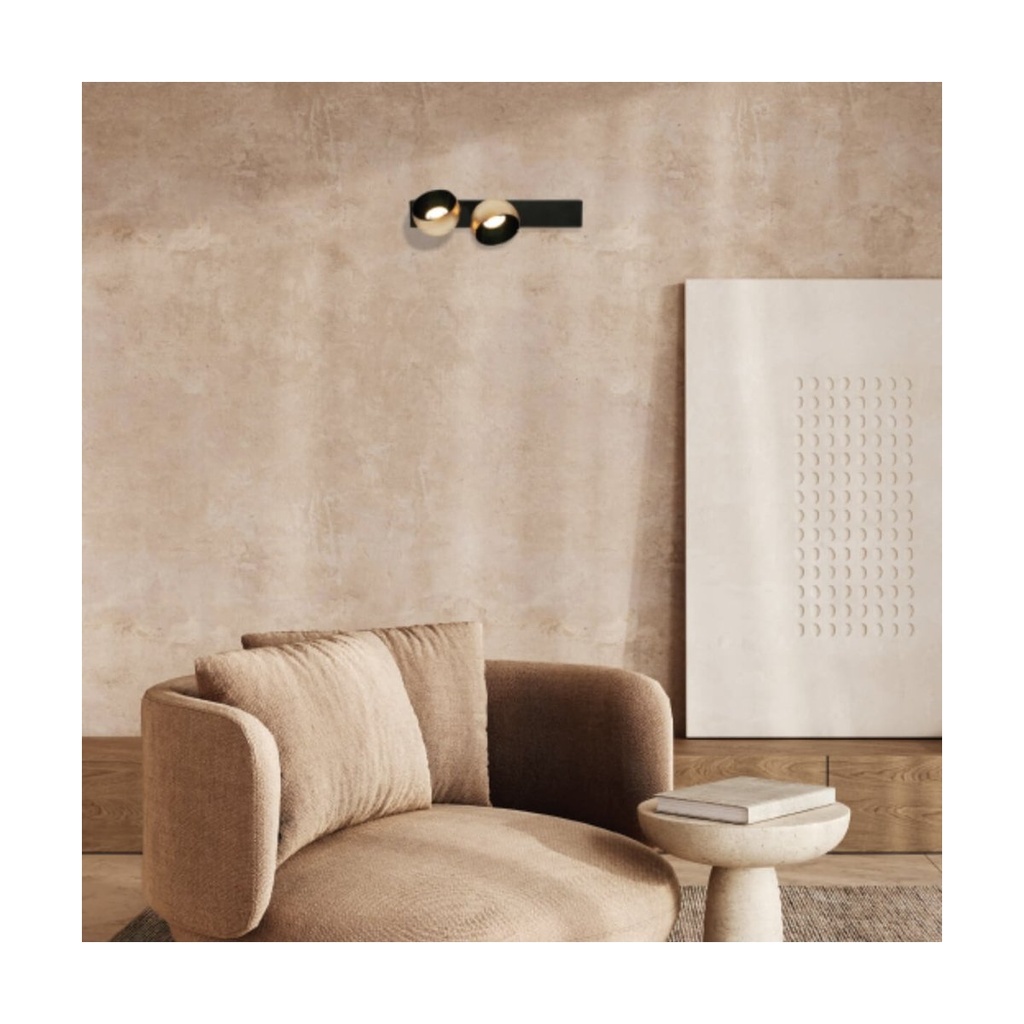 WALL LED LIGHT 25W SANDY BLACK BASE - CHAMPAGNE SHADE