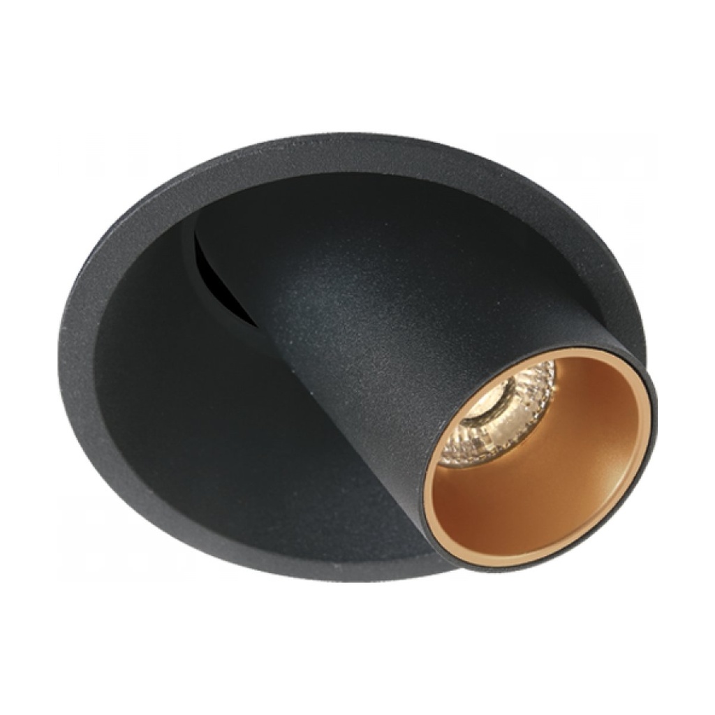 RECESSED LED SPOT 9W 2700K-4000K SANDY BLACK-GOLD RING
