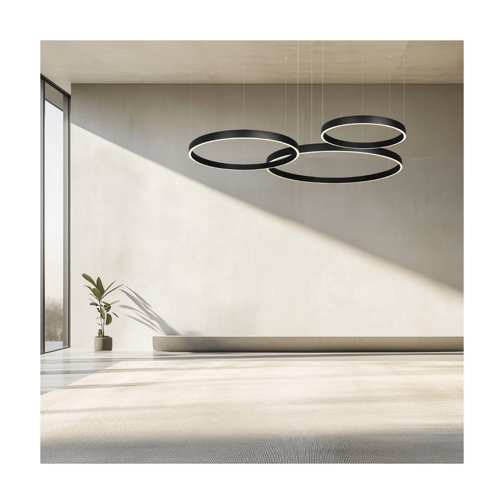 PENDANT LED LIGHT UP-DOWN 174W 3000K BLACK ALUMINIUM - ACRYLIC