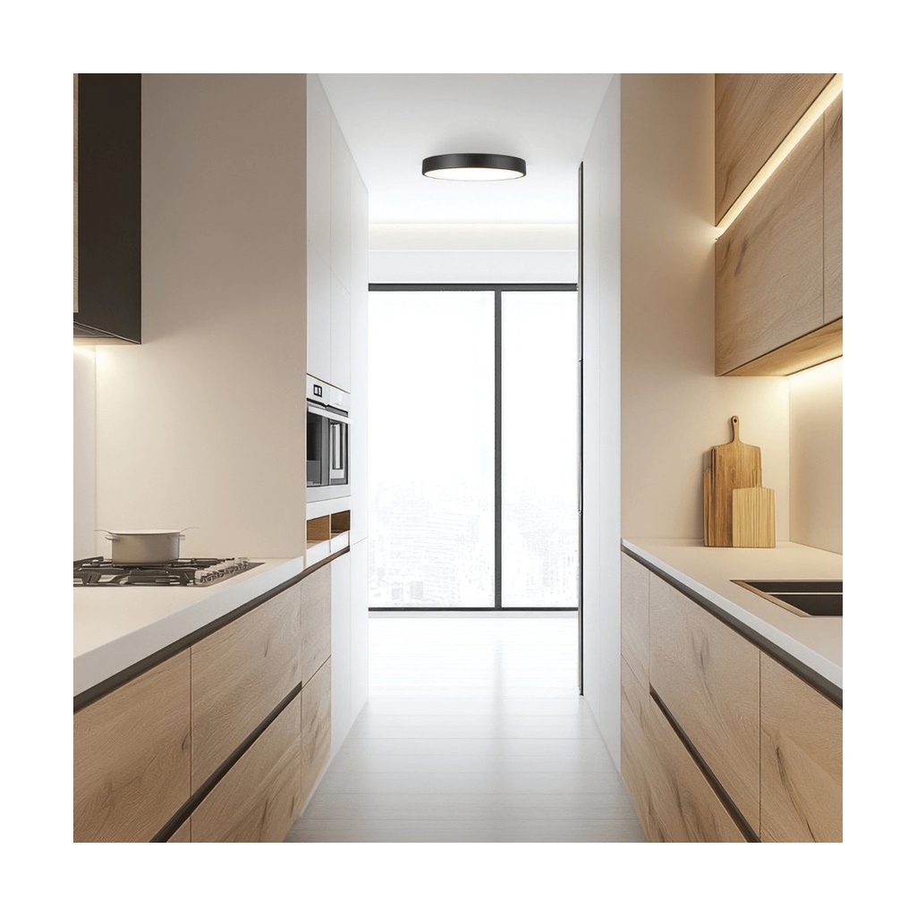 CEILING LED LIGHT 28W 3000K BLACK MATT - ALUMINIUM - ACRYLIC