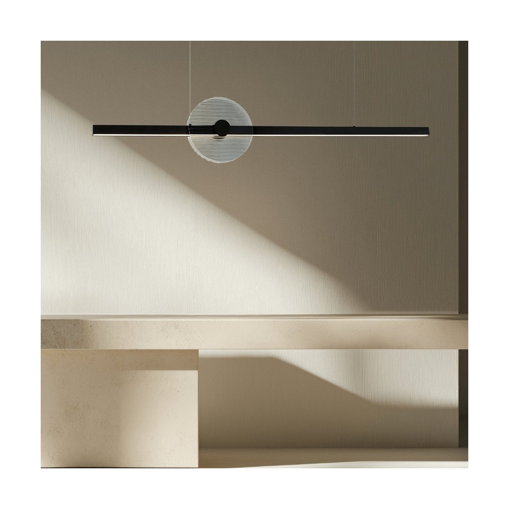 PENDANT LED LIGHT 20W 3000K TRIAC BLACK - SMOKED GLASS