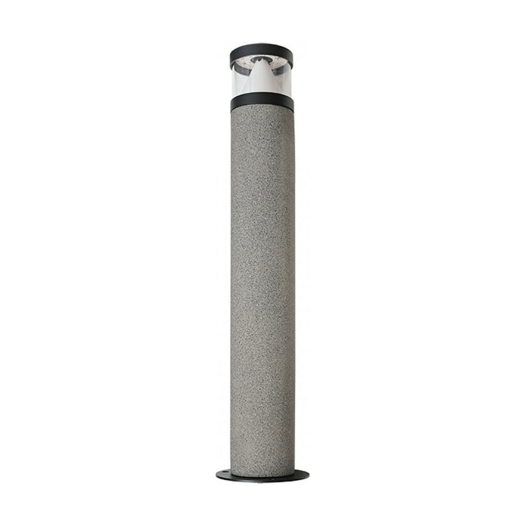 OUTDOOR BOLLARD LED LIGHT 10W 3000K NATURAL CONCRETE - BLACK METAL - PC DIFFUSER IP65