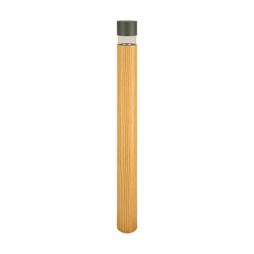 OUTDOOR BOLLARD LED LIGHT 8W 3000K GRAPHITE - WOOD IP65