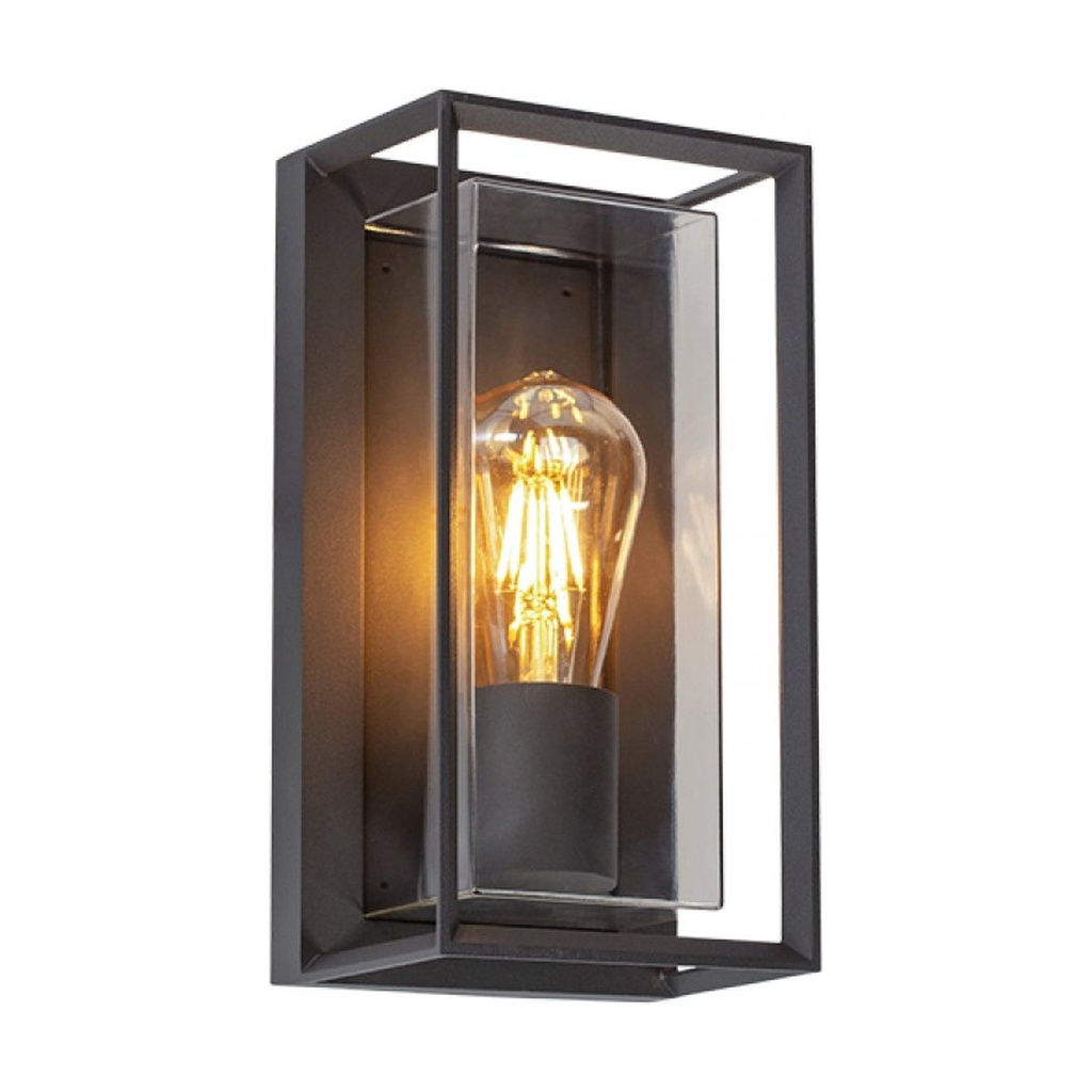 OUTDOOR WALL LIGHT 1xE27 MAX 15W GRAPHITE - SMOKED DIFFUSER ALUMINIUM IP54
