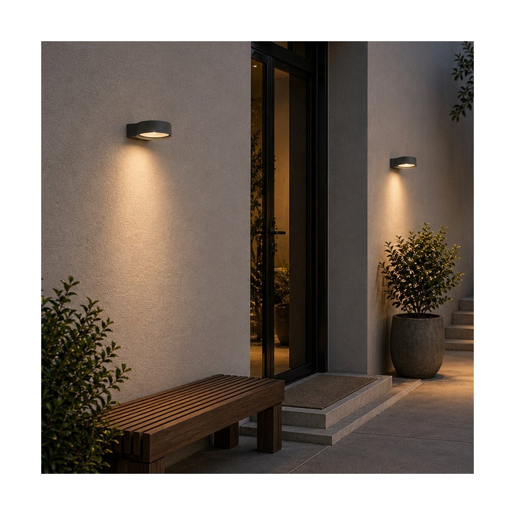 OUTDOOR WALL LED LIGHT 12W 3000K GRAPHITE ALUMINIUM IP54