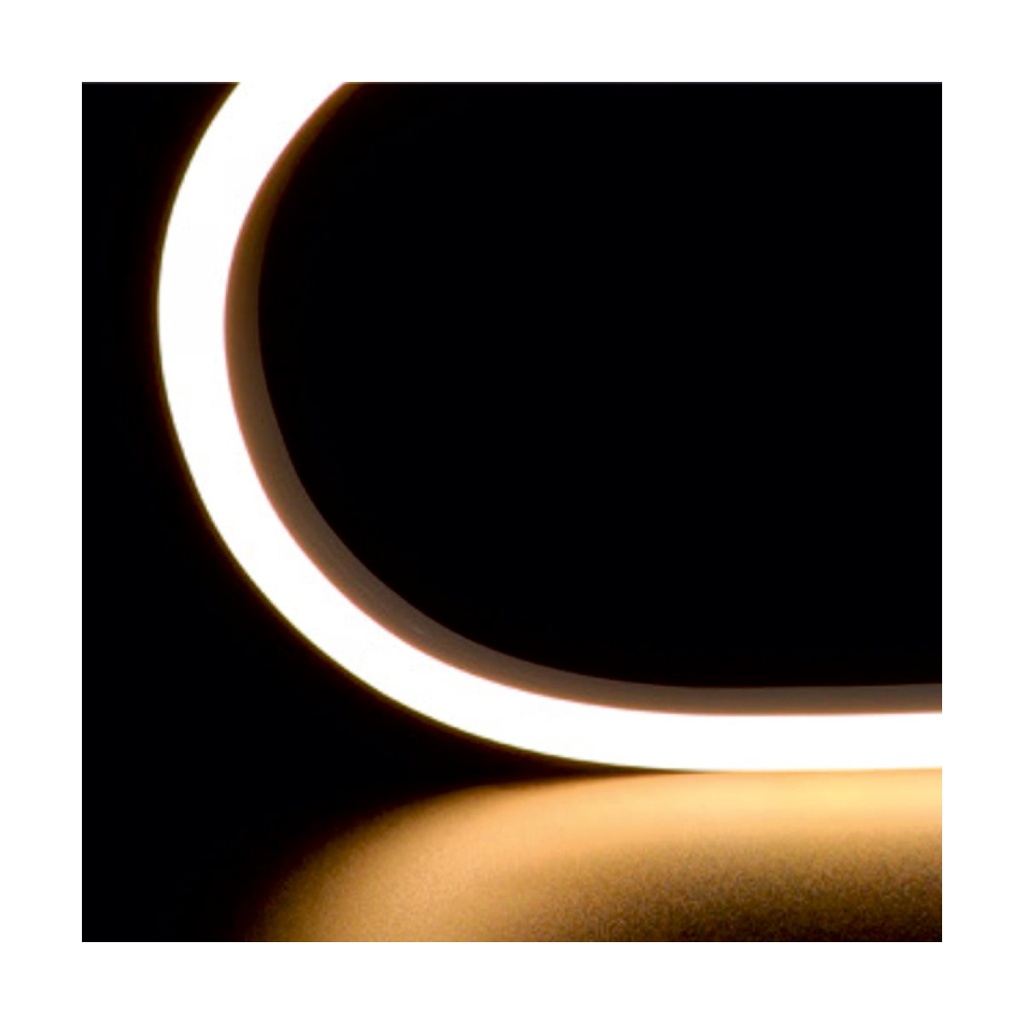 LED RUBBER 10x10MM WHITE NEON SIDE BENDING 24V 9.6W/m 144 LEDs/m 3000K IP67