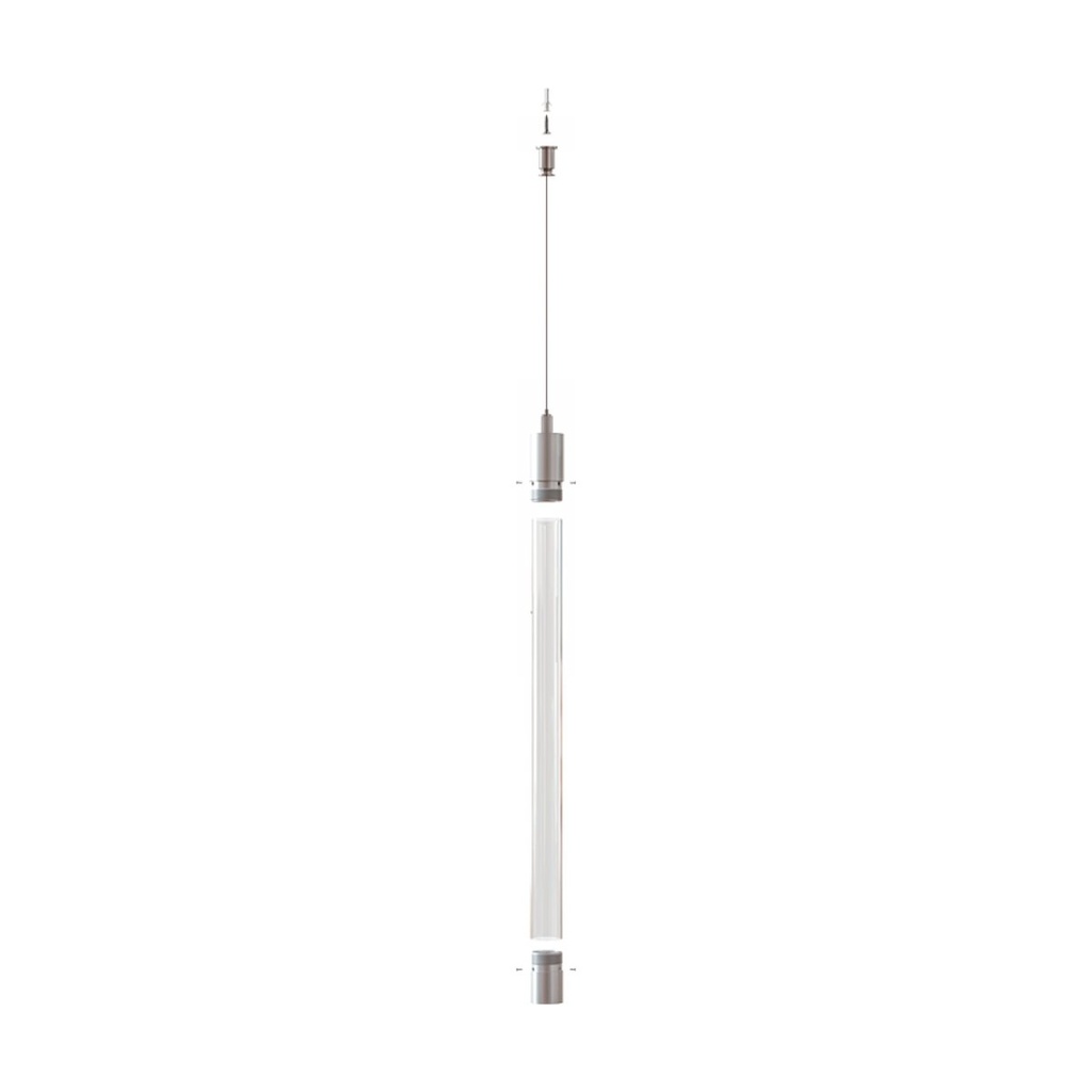 VERTICAL SUNSPENSION KIT ALUMINIUM MOUNTING BASE WITH 2M STEEL WIRE + PLASTIC TUBE D:27MM