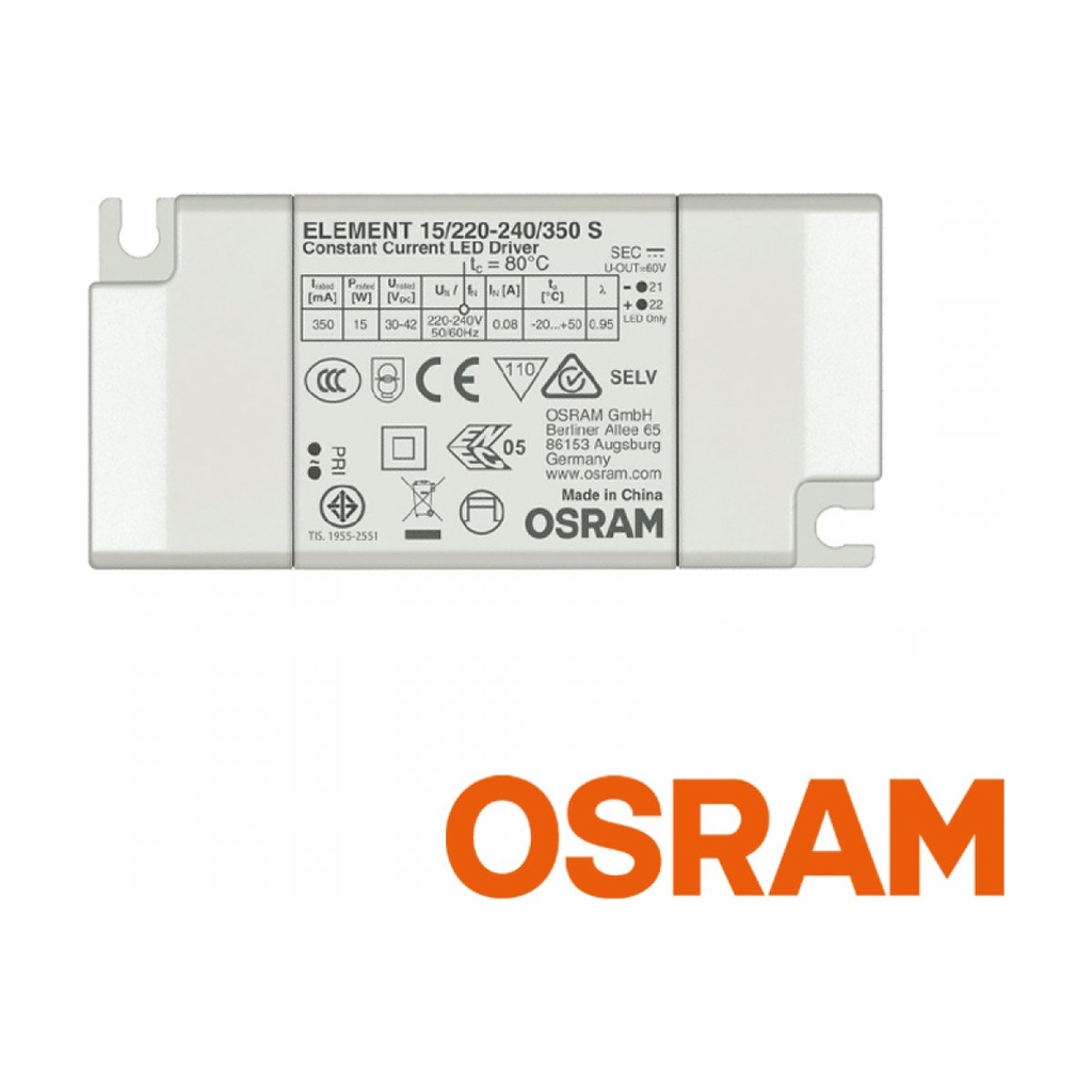 DRIVER ON-OFF 15W 350mA 24-42V IP20 OSRAM