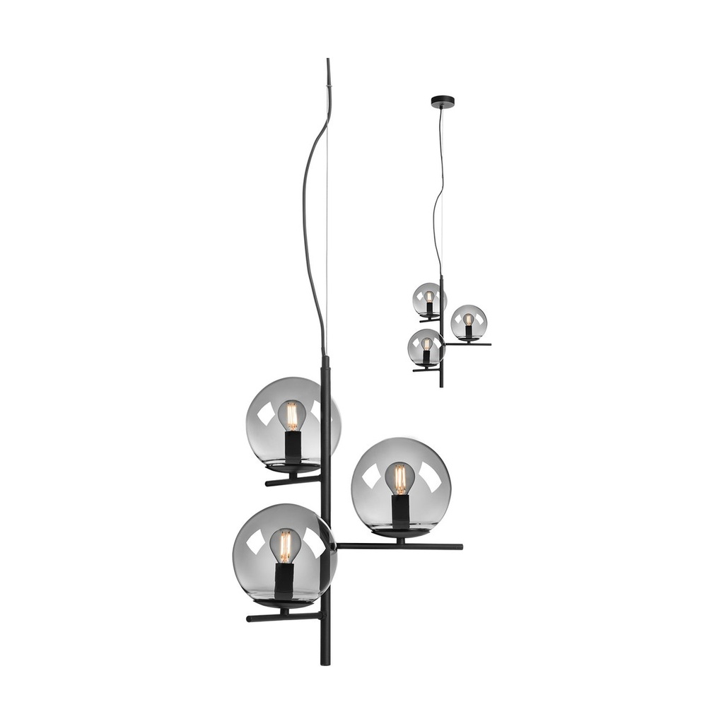 BOLDY SU 3x28W E14 BLACK/SMOKEY  (4.1.1)