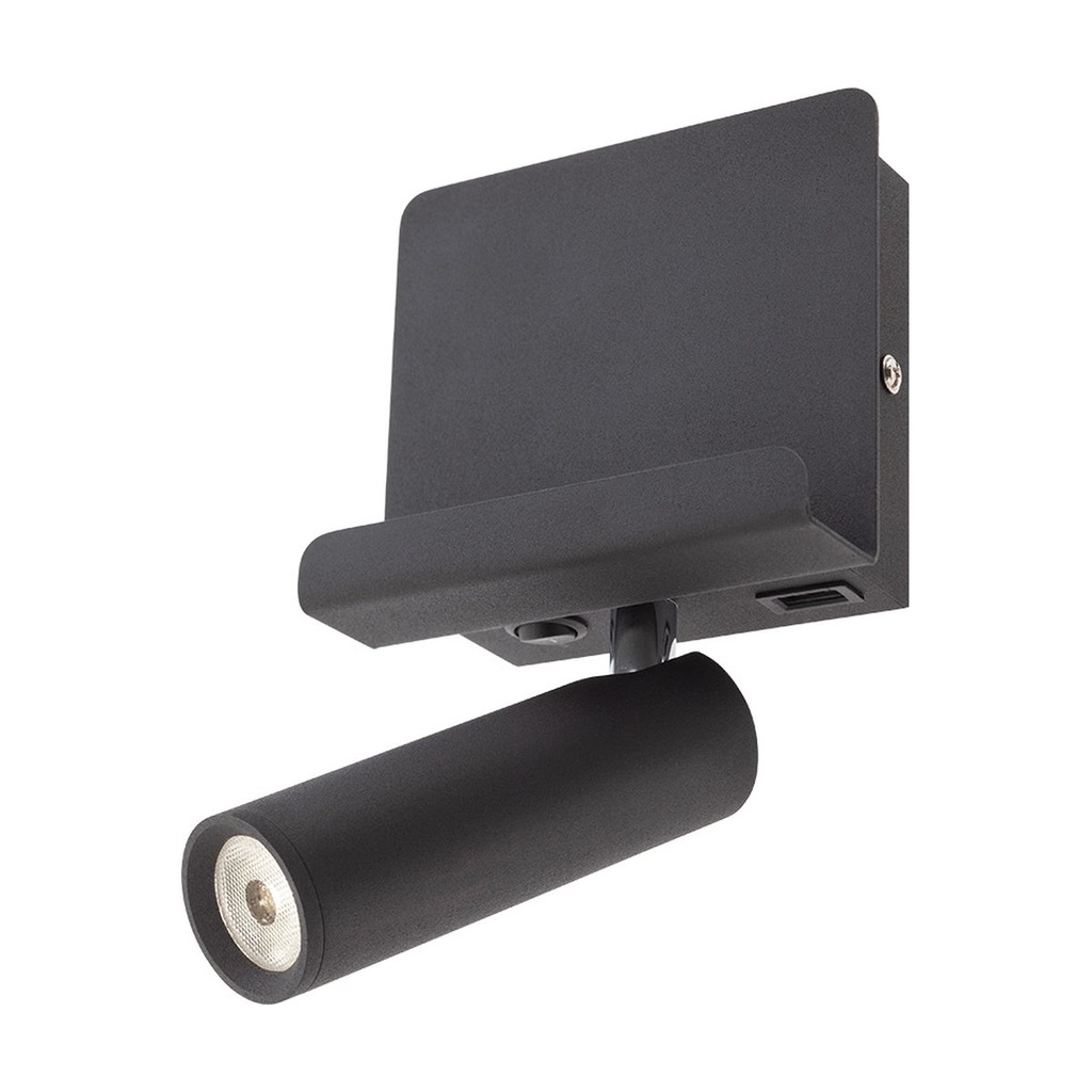 PANEL AP LED 3.5W USB 3000K SAND BLACK(5.1.2)