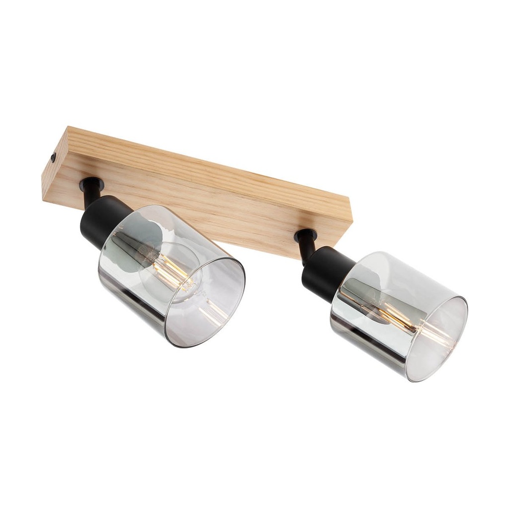ROTIS AP/PL 2x15W E14 WOOD/SMOKEY(5.1.1)