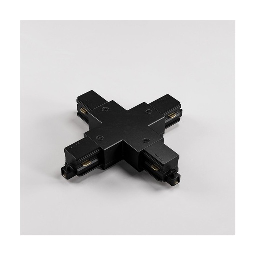 [W4L1040707] Connecteur en X • Noir • Rail Mini Monophasé