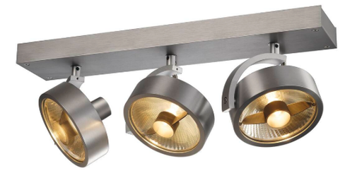 [W4L1040872] Applique et plafonnier KALU, à 3 lampes, QPAR111, rond, alu brossé, max. 225 W