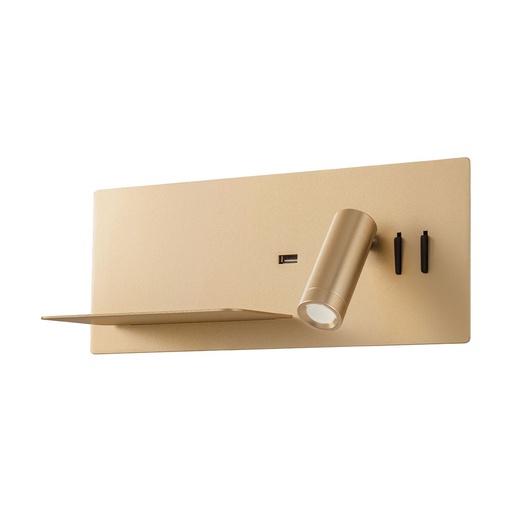 [W4L100095] BROOK AP LED 1x8W+1x3W USB 3000K LEFT  GD (5.1.2)