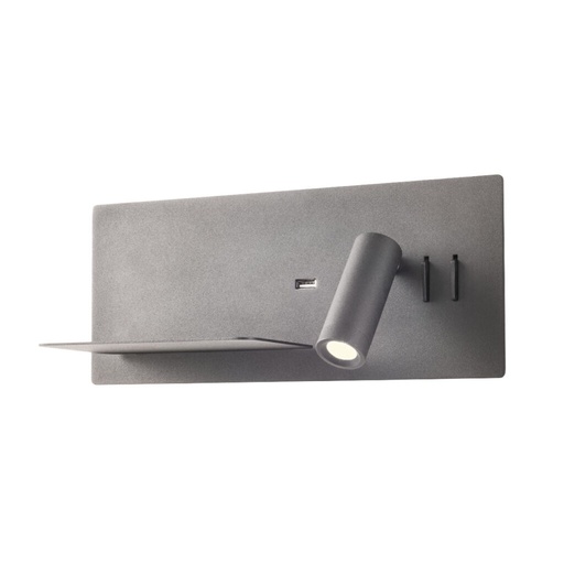 [W4L100096] BROOK AP LED 1x8W+1x3W USB 3000K LEFT BK (5.1.2)