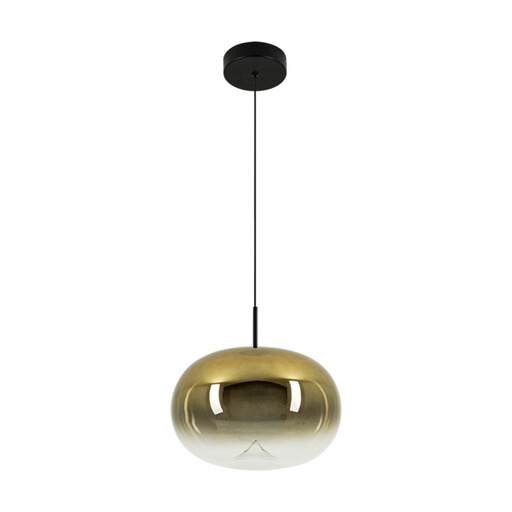 [W4L1140390] PENDANT LED LIGHT 8W 3000K GOLD GLASS - BLACK MATT 