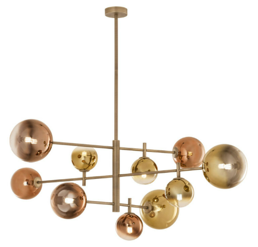 [W4L102583] ROY SU 10X10W G9 MATT BRASS/ GOLD+COFFEE IP20 (4.1.1)