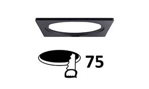 [W4L002395] BAGUE CARREE 100x100mm Noir mat