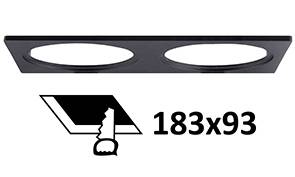 [W4L002397] BAGUE RECTANGULAIRE 195x100mm Noir mat