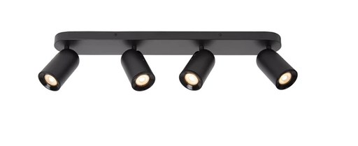 [W4L142381] PUNCH Spot plafond-Noir-4xGU10-35W-Métal