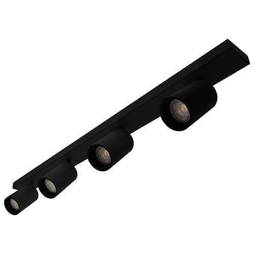 [W4L003695] RIVA 4 GU10 MAX 4x10W PAR16 Noir mat
