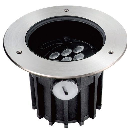 [L4Y0218] Spot de sol encastré NOIR 180mm 9x2w 3000k 1000lm 20° IP67 + câble 1m 