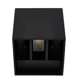 Applique murale extérieur carré 100x100mm incl 2x3W LED 3000K en driver IP54 NOIR