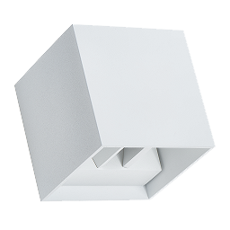 [L4Y0550W] Applique murale extérieur carré 100x100mm incl 2x3W LED 3000K en driver IP54 BLANC