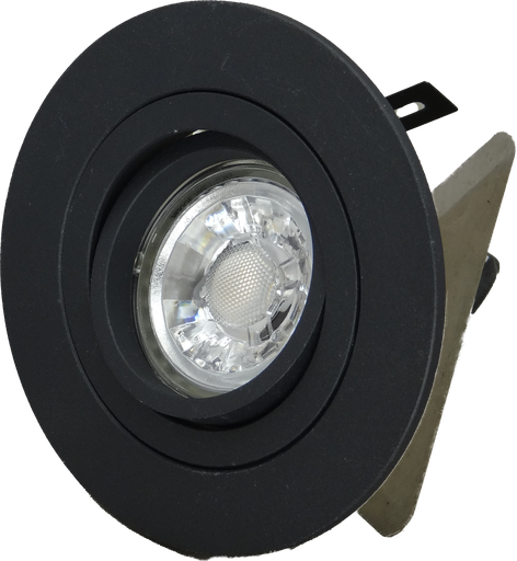 [L4Y0006B] Spot Encastré rond GU10 orientable à lamelles NOIR