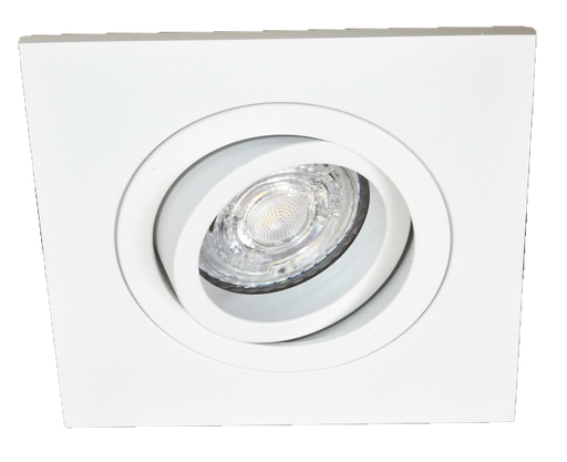[L4Y0112W] Spot encastré carré GU10/GU5,3 orientable a ressorts BLANC