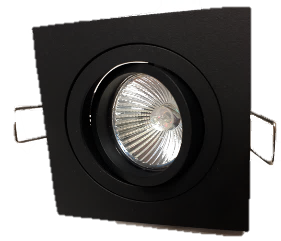 [L4Y0410B] Spot Encastré carré GU10 orientable a ressorts NOIR