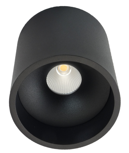 [L4Y0055B] Plafonnier apparent rond - 8W - 880lm - 40° - 2700K - IP65/20 - Noir - Dali dim