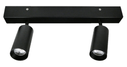 Plafonnier apparent 2-voudig 2x10W 40° IP20 2x800Lm CRI80 - incl LED-driver NOIR