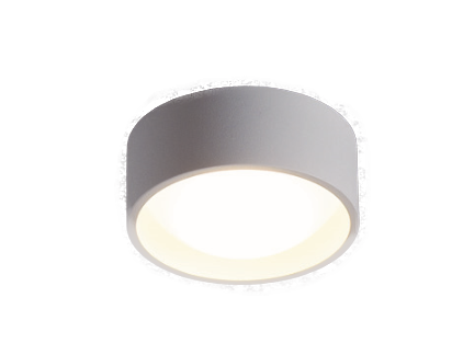 [L4Y1293] Plafonnier apparent incl LED 7W 3000K Ø100mm - 6cm haut BLANC