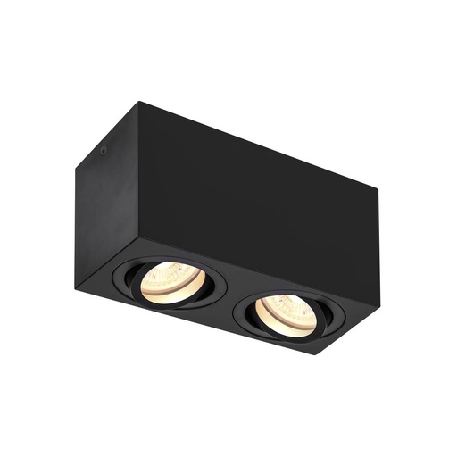 [1002005] TRILEDO Double, plafonnier apparent indoor, QPAR51, noir, max. 10 W
